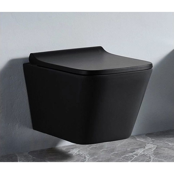 Инсталляция с подвесным унитазом комплект: Grohe Rapid SL 38772001 с подвесным безободковым унитазом Azario Teramo LT-052E-R-MB сиденье микролифт, крепление, кнопка смыва хром - фото 6