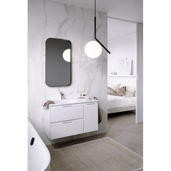 Тумба подвесная с раковиной Aqwella Accent 90 см ACC0109LW, белый, Цвет фасада: белый - фото 4