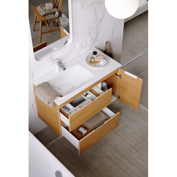 Тумба подвесная с раковиной Aqwella Accent 90 см ACC0109LDZ, дуб золотой, Цвет фасада: светлое дерево - фото 6