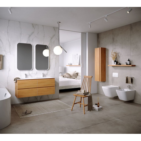 Тумба подвесная с раковиной Aqwella Accent 120 см ACC0112DZ, дуб золотой, Цвет фасада: светлое дерево - фото 5