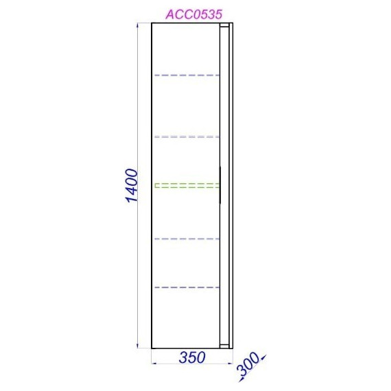 Пенал подвесной Aqwella Accent 35 см ACC0535W, универсальный, белый - фото 7