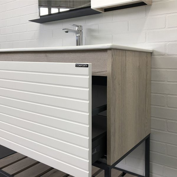 Тумба напольная с раковиной Comforty Страсбург 90 см, дуб дымчатый - фото 9