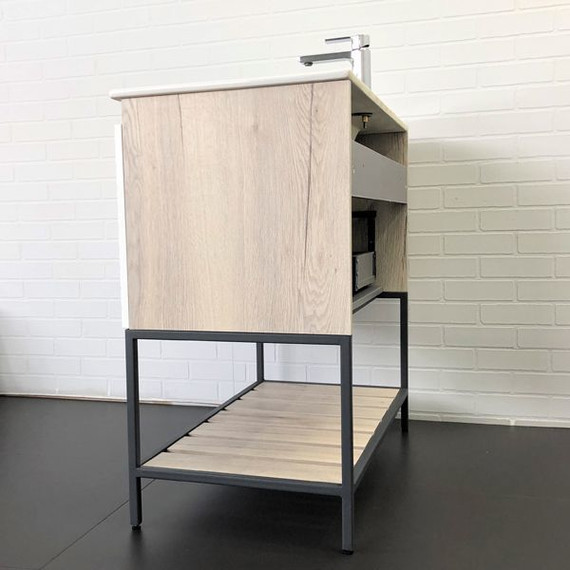 Тумба напольная с раковиной Comforty Страсбург 90 см, дуб дымчатый - фото 10