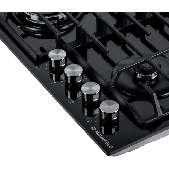 Газовая варочная поверхность Maunfeld EGHG.64.63CB/G (чёрное стекло) - фото 2