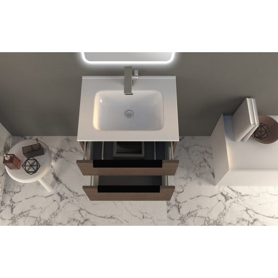 Тумба подвесная с раковиной Cezares Urban 60 см 55155, Frassino scuro - фото, картинка 3 Тумба подвесная с раковиной Cezares Urban 60 см 55155, Frassino scuro - фото 3