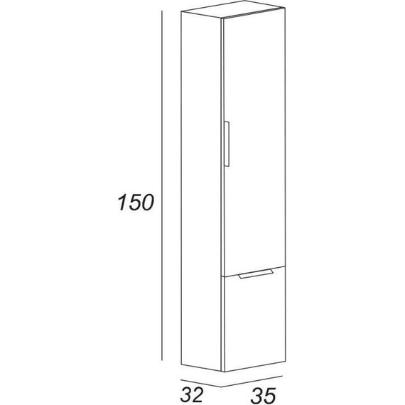 Пенал подвесной Cezares Urban 35 см 55182, Frassino scuro - фото 5