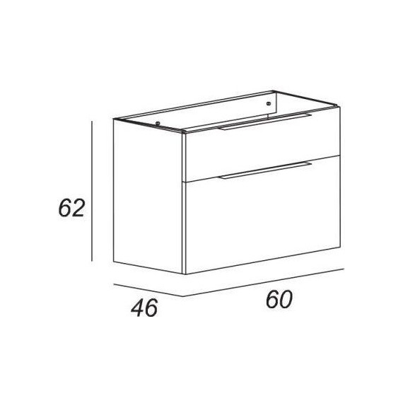 Тумба подвесная с раковиной Cezares Urban 60 см 55156, Spatolato bianco - фото 8