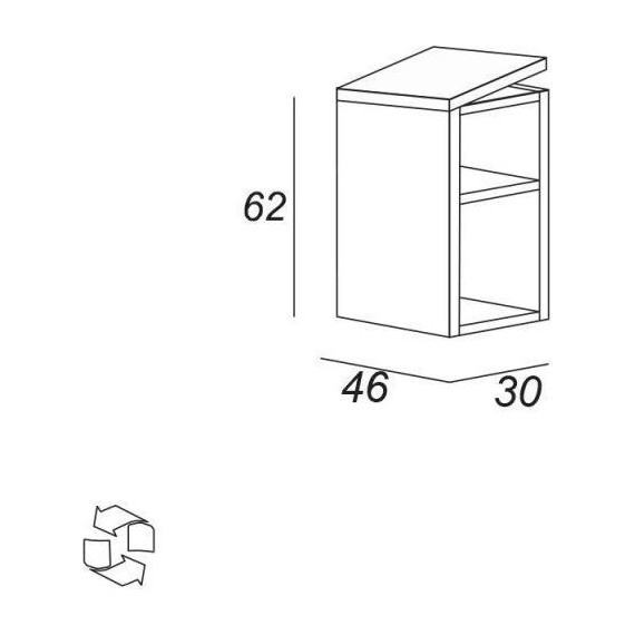Тумба подвесная с раковиной Cezares Urban 60 см 55155, Frassino scuro - фото, картинка 6 Тумба подвесная с раковиной Cezares Urban 60 см 55155, Frassino scuro - фото 6