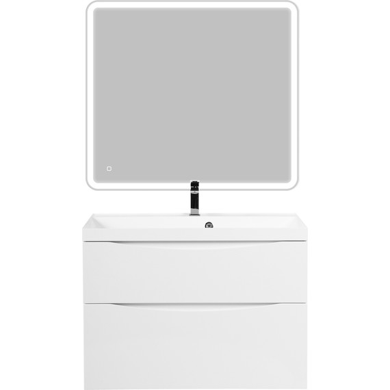 Тумба подвесная с раковиной BelBagno MARINO-H60-900-2C-SO-BL-P 90 см, Bianco Lucido - фото 3