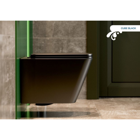 Унитаз подвесной безободковый Sole Cube 2 Black с крышкой микролифт, Цвет производителя: чёрный - фото, картинка 10 Унитаз подвесной безободковый Sole Cube 2 Black с крышкой микролифт, Цвет производителя: чёрный - фото 10