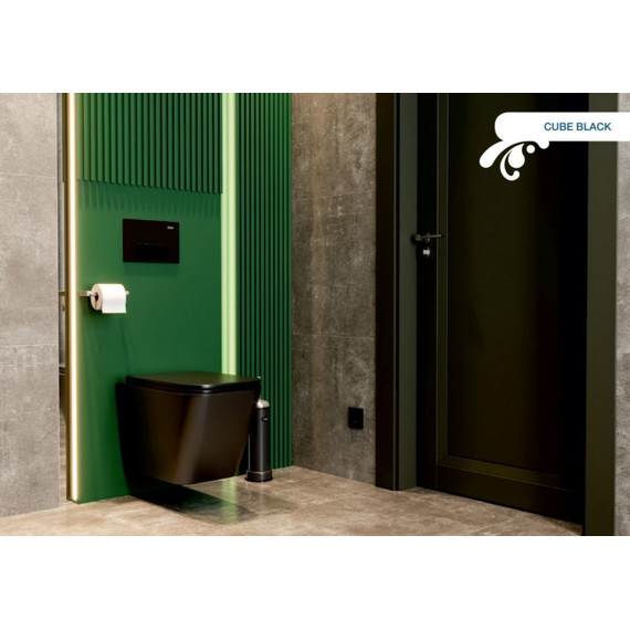 Унитаз подвесной безободковый Sole Cube 2 Black с крышкой микролифт, Цвет производителя: чёрный - фото, картинка 7 Унитаз подвесной безободковый Sole Cube 2 Black с крышкой микролифт, Цвет производителя: чёрный - фото 7