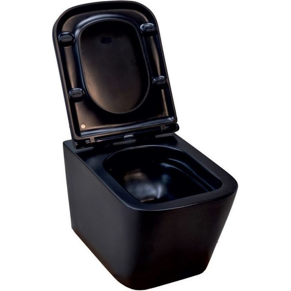 Унитаз подвесной безободковый Sole Cube 2 Black с крышкой микролифт, Цвет производителя: чёрный - фото, картинка 5 Унитаз подвесной безободковый Sole Cube 2 Black с крышкой микролифт, Цвет производителя: чёрный - фото 5