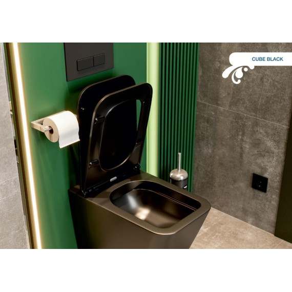 Унитаз подвесной безободковый Sole Cube 2 Black с крышкой микролифт, Цвет производителя: чёрный - фото, картинка 8 Унитаз подвесной безободковый Sole Cube 2 Black с крышкой микролифт, Цвет производителя: чёрный - фото 8