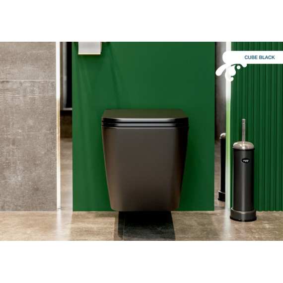 Унитаз подвесной безободковый Sole Cube 2 Black с крышкой микролифт, Цвет производителя: чёрный - фото, картинка 9 Унитаз подвесной безободковый Sole Cube 2 Black с крышкой микролифт, Цвет производителя: чёрный - фото 9