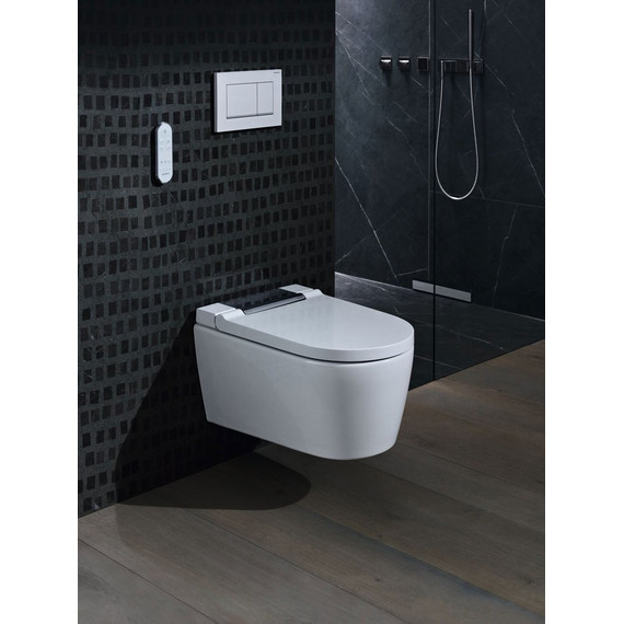 Унитаз-биде подвесной безободковый Geberit AquaClean Sela 146.224.21.1 с крышкой микролифт (панель - хром) - фото 7