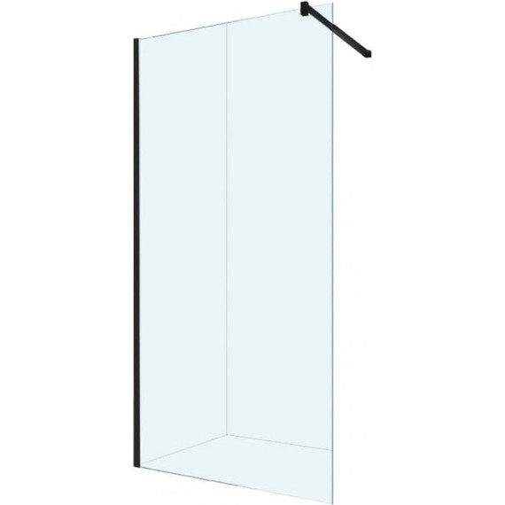 Душевая перегородка Berges Wasserhaus Sky Black 110 см 064011 (стекло 8 мм) с кронштейном в комплекте, черный/прозрачное - фото 