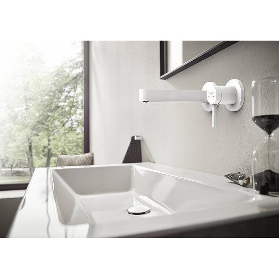 Смеситель для раковины настенный Hansgrohe Finoris 76051700, белый матовый - фото 2