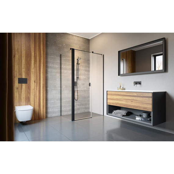 Душевое ограждение Radaway Nes 8 Black KDS II 110x70 см R (стекло 8 мм), черный/прозрачное - фото 2