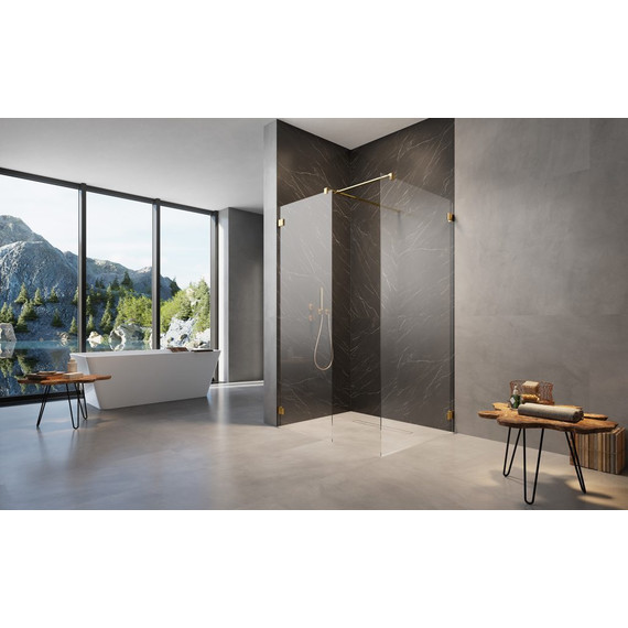 Душевое ограждение Radaway Essenza Pro Gold Walk-in III 160x90 см, золото/прозрачное - фото 2