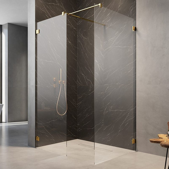 Душевое ограждение Radaway Essenza Pro Gold Walk-in III 90x90 см, золото/прозрачное - фото 