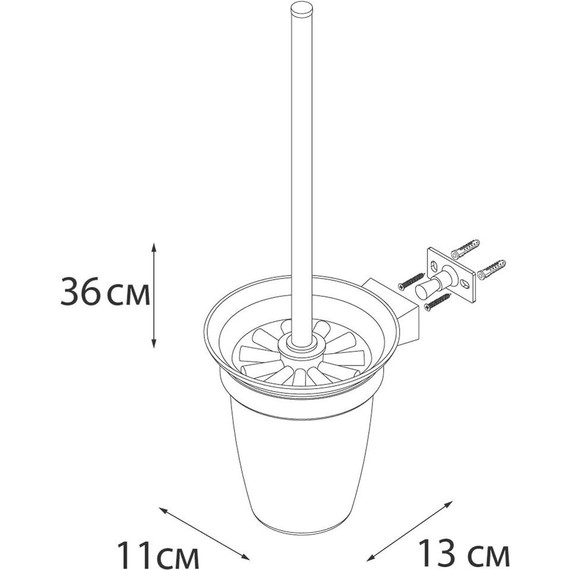 Ершик для унитаза Fixsen Trend FX-97813, цвет чёрный матовый - фото 3