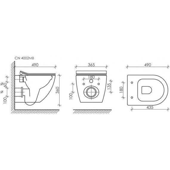 Инсталляция с подвесным унитазом комплект: Grohe Rapid SL 38772001 с подвесным унитазом Ceramica Nova Metropol Rimless CN4002MB сиденье микролифт, крепление, кнопка смыва хром - фото 20