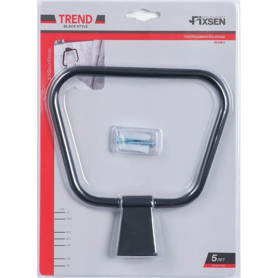 Кольцо для полотенец Fixsen Trend FX-97811, цвет чёрный матовый - фото 2