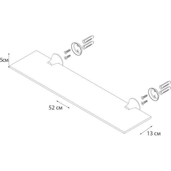Стеклянная полка Fixsen Laguna 52 см GR-7803 - фото 3