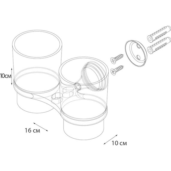 Стакан двойной для зубных щеток Fixsen Laguna GR-7807 - фото 3
