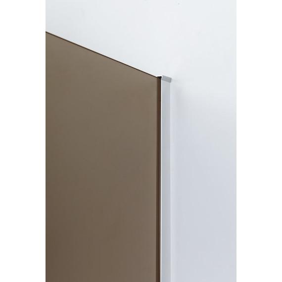 Душевая перегородка Cezares 100 см LIBERTA-L-1-100-BR-Cr (телескопический кронштейн, стекло 8 мм) хром/бронза - фото 3