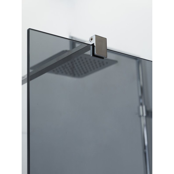 Душевая перегородка Cezares 90 см LIBERTA-L-1-90-GR-Cr (телескопический кронштейн, стекло 8 мм) хром/тонированное - фото 6