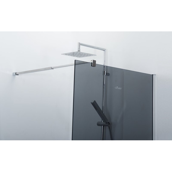Душевая перегородка Cezares 120 см LIBERTA-L-1-120-GR-Cr (телескопический кронштейн, стекло 8 мм) хром/тонированное - фото 5