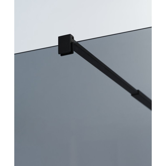 Душевая перегородка Cezares 90 см LIBERTA-L-1-90-GR-NERO (телескопический кронштейн, стекло 8 мм) черный/тонированное - фото 4