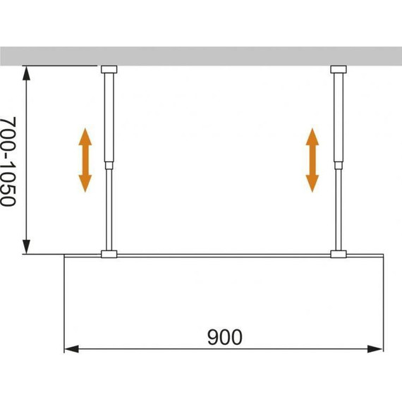 Душевая перегородка Cezares 90 см LIBERTA-L-2-90-C-NERO (телескопические кронштейны, стекло 8 мм) черный/прозрачное - фото 5