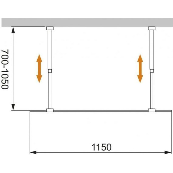 Душевая перегородка Cezares 115 см LIBERTA-L-2-115-C-NERO (телескопические кронштейны, стекло 8 мм) черный/прозрачное - фото 5