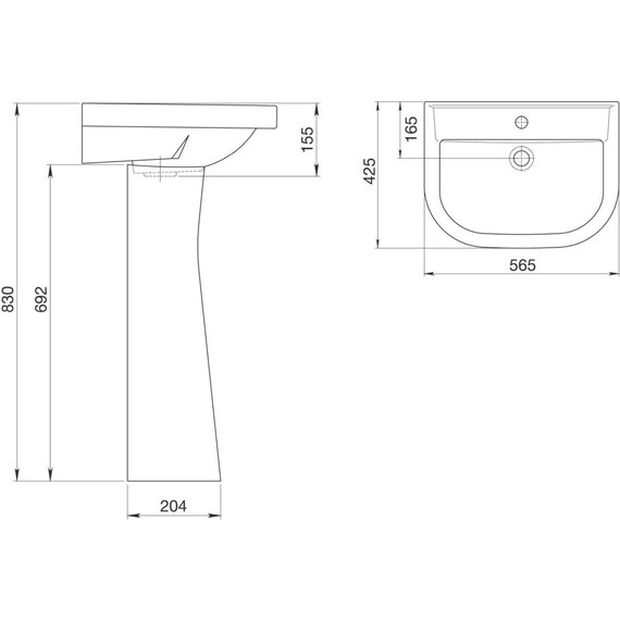 Раковина подвесная Santeri Pro 56 см 1.3115.5.S00.10B.0 - фото 4