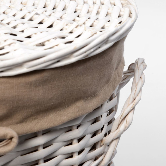 Корзина для белья WasserKraft Aller 36 см WB-106-M, цвет белый - фото 4