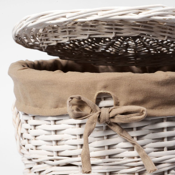 Корзина для белья WasserKraft Aller 36 см WB-106-M, цвет белый - фото 5