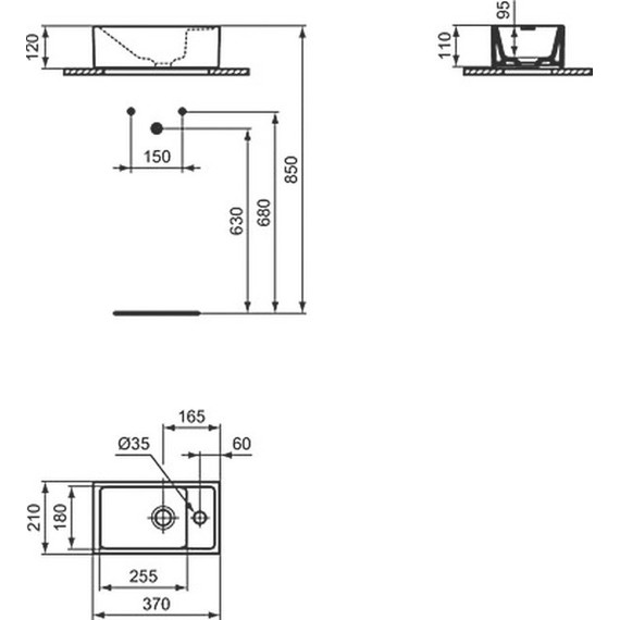 Раковина-чаша Ideal Standard Tempo 37 см E210901 - фото 2
