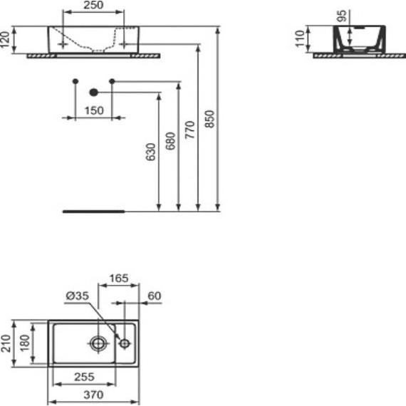 Раковина-чаша Ideal Standard Tempo 37 см E211201 - фото 2