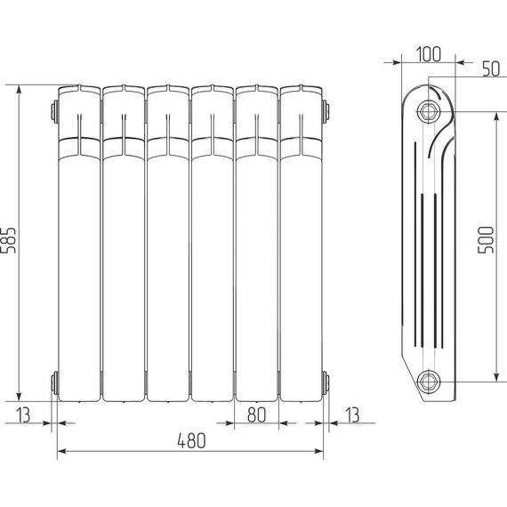 Радиатор Royal Thermo Indigo Super+ 480х570 мм (6 секций) - фото 5