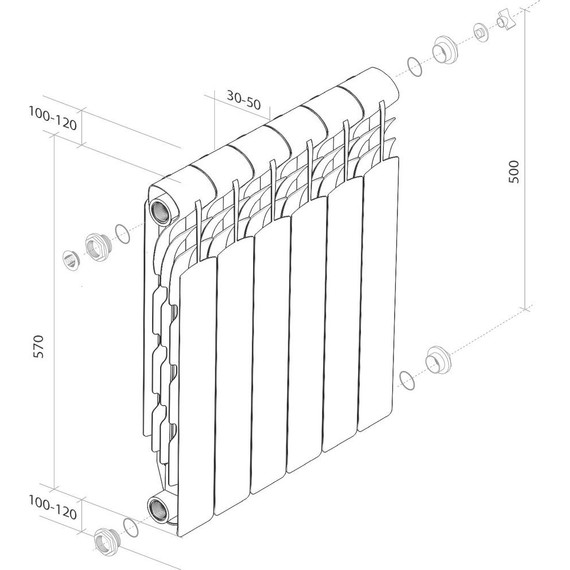 Радиатор Royal Thermo Revolution 500 320х570 мм (4 секции) - фото 6