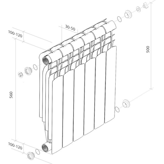 Радиатор Royal Thermo Vittoria Super 500 VDR 320х560 мм (4 секции) - фото 4