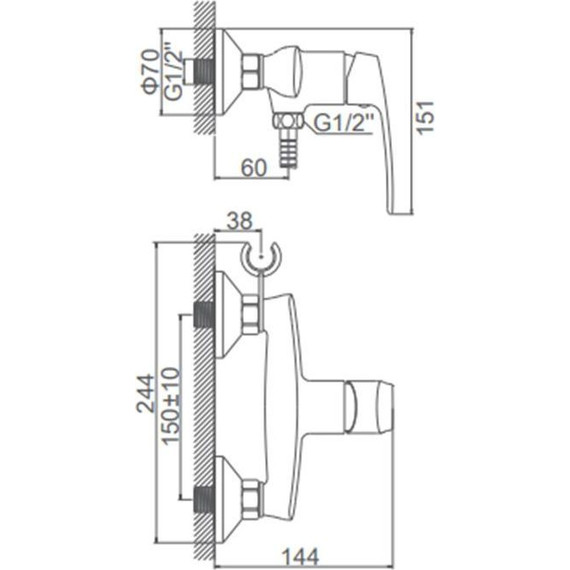 Смеситель для душа Ledeme L2072 - фото 2