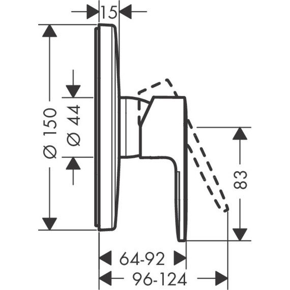 Смеситель для душа Hansgrohe Vernis Blend 71667670, черный матовый - фото 2