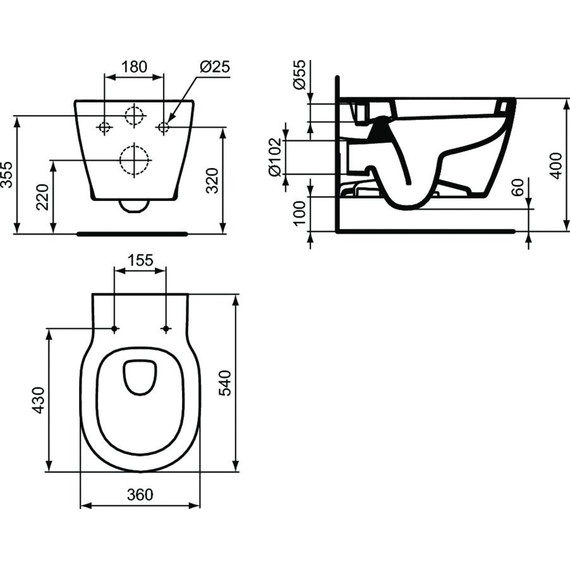 Унитаз подвесной Ideal Standard Connect Rimless E822301 с крышкой микролифт - фото 6