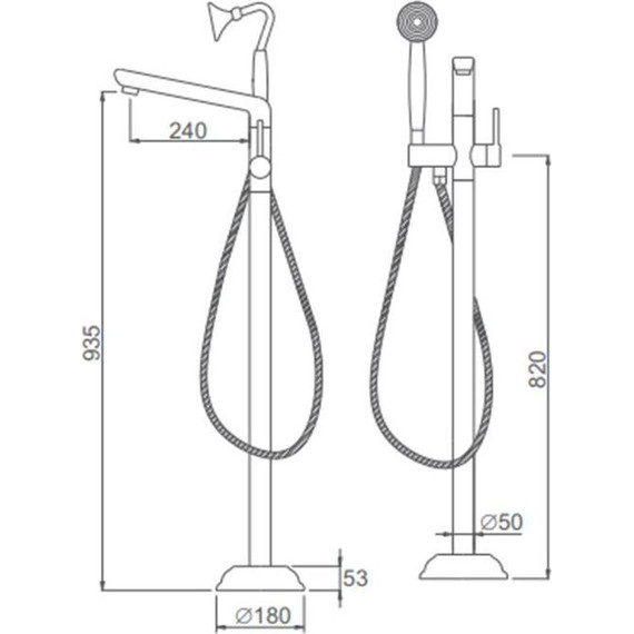 Смеситель для ванны Gerhans K13219-1 - фото 3