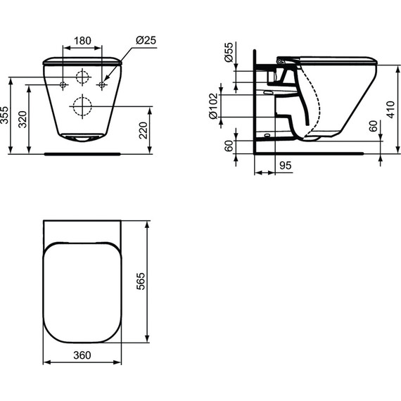 Унитаз подвесной Ideal Standard Tonic II AquaBlade K316701 с крышкой микролифт - фото 6
