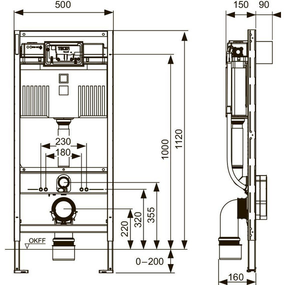 Инсталляция для унитазов-биде TECEprofil (h = 1120 мм) 9300379 - фото 3