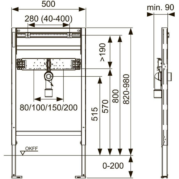 Инсталляция для раковины TECEprofil (h = 820-980 мм) 9310018 - фото, картинка 2 Инсталляция для раковины TECEprofil (h = 820-980 мм) 9310018 - фото 2